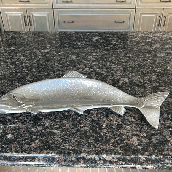 VINTAGE 1976 BRUCE FOX DESIGN WILTON ARMETALETROUT FISH PLATTER SIGNED - Picture 5 of 8